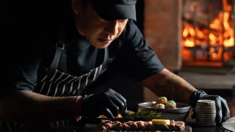 Chef specially hand-grilled your steak at The Upper Deck Restaurant - Chapung